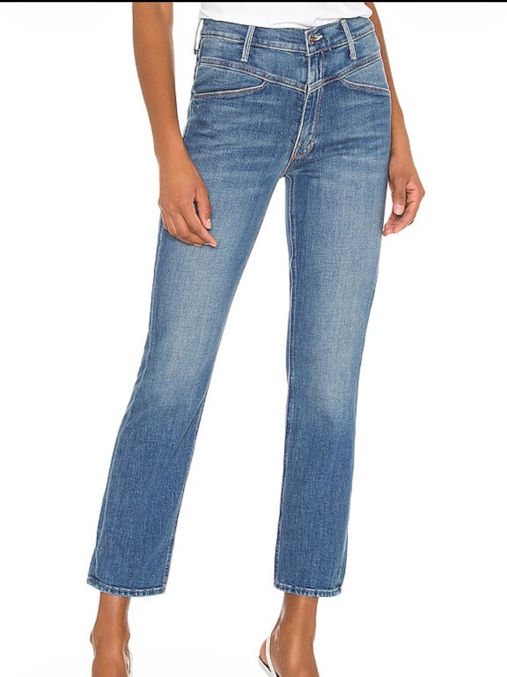 MOTHER The Dazzler Yoke Front Ankle Jeans Wander Dust Size 26